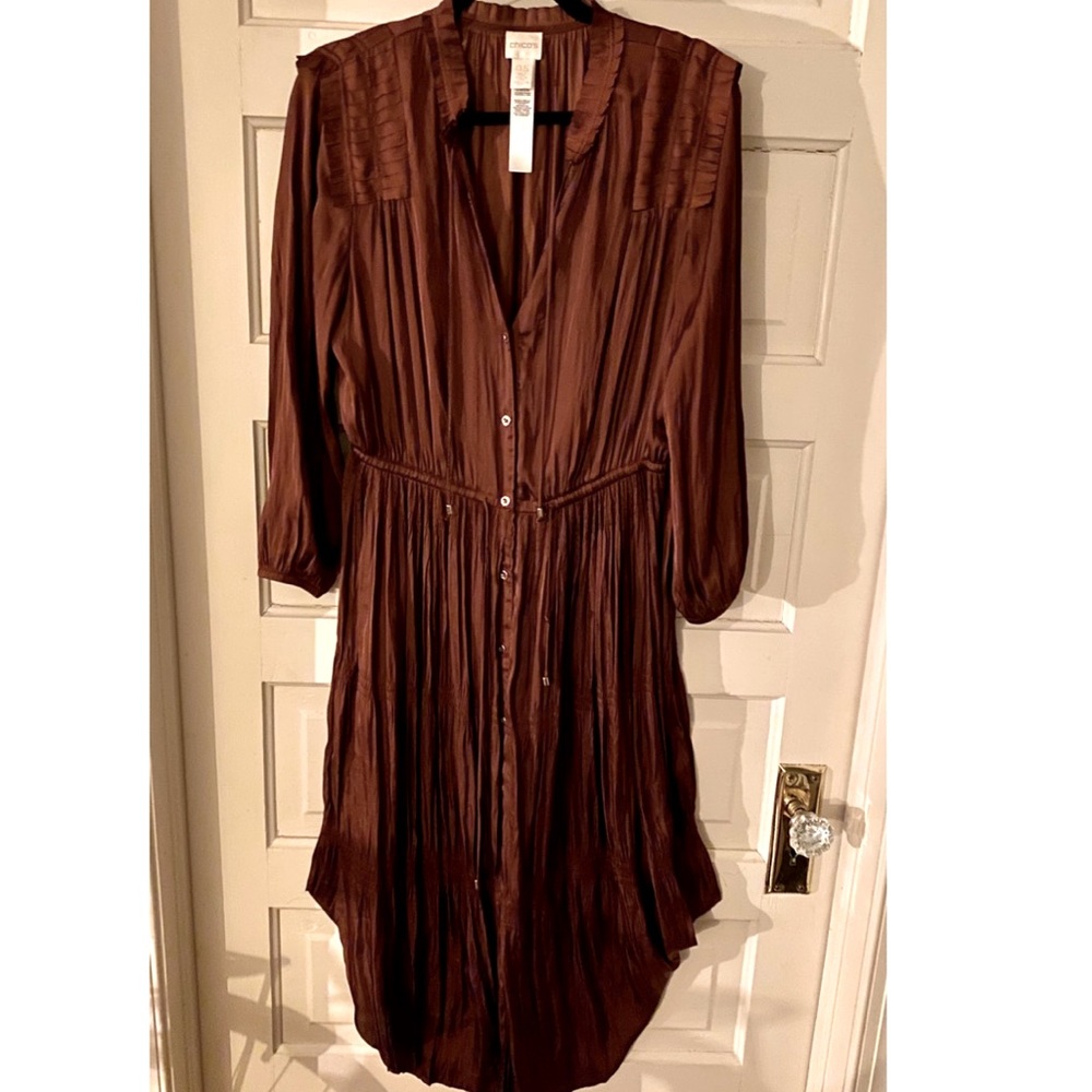 Burnt Orange 🍊 Silk-like Chico’s Dress